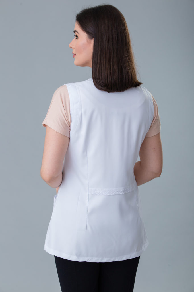 Jaleco Feminino Branco Cavado Acinturado Lese Gabardine Alto Padr O