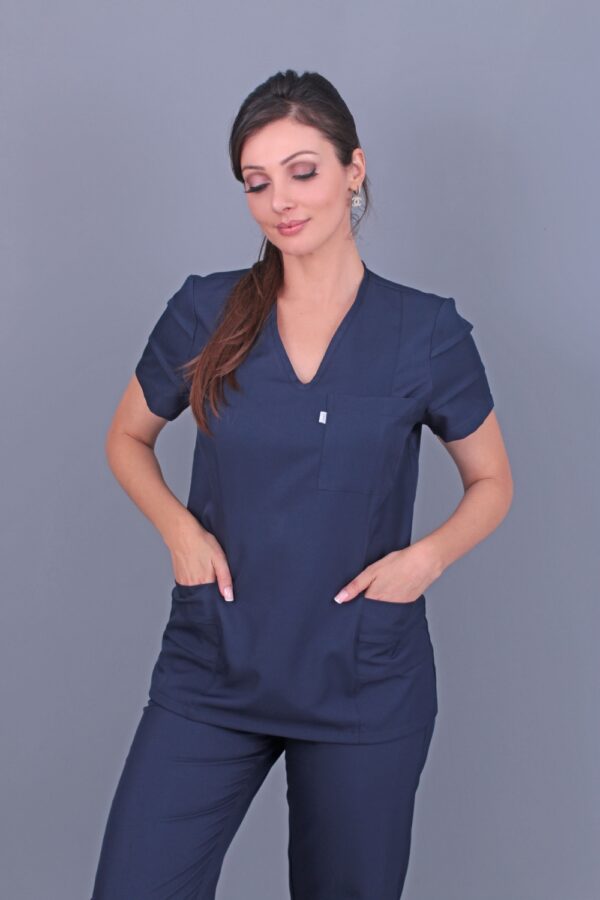 Scrub Feminino Gabardine Pijama Cirúrgico Detalhes - Purobranco